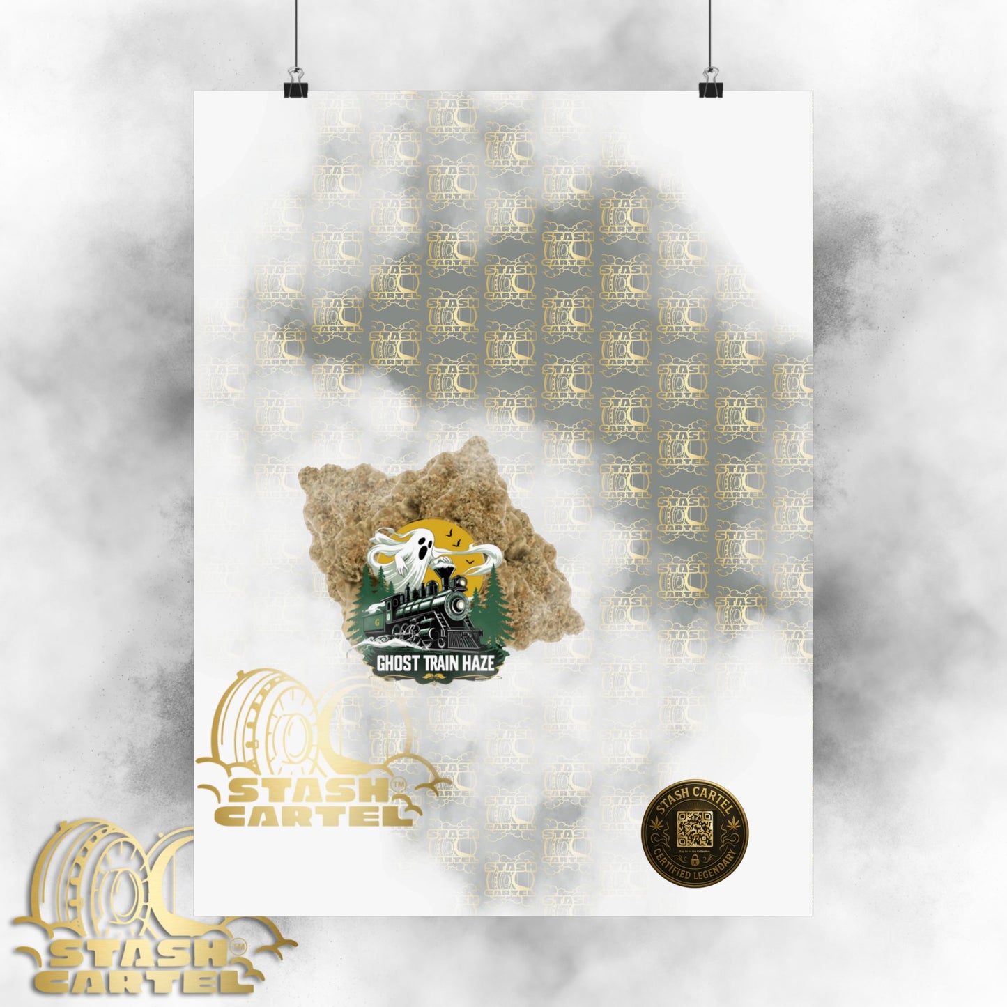 👻🚄 Ghost Train Haze Poster – Mind-Bending Sativa Print for the Visionary