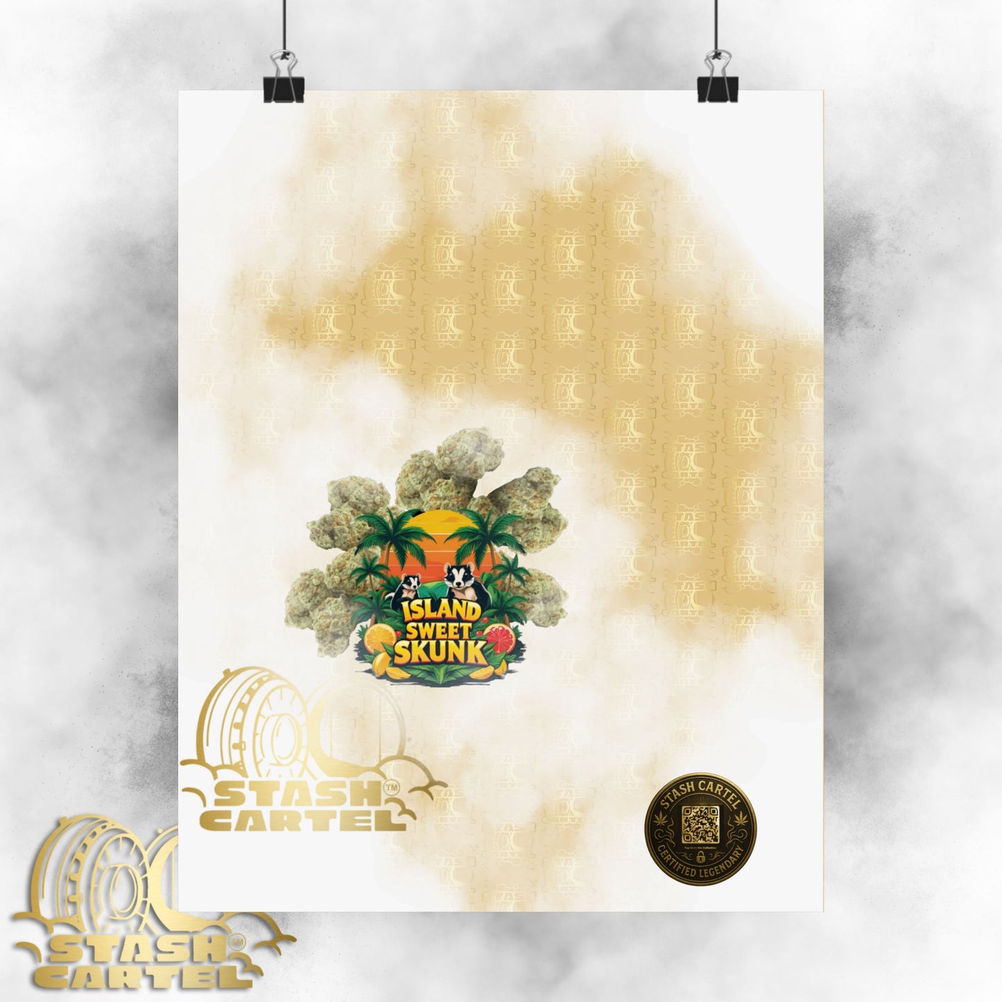 🏝️🦨 Island Sweet Skunk Poster – Tropical Terp Print with Sunshine Sativa Energy