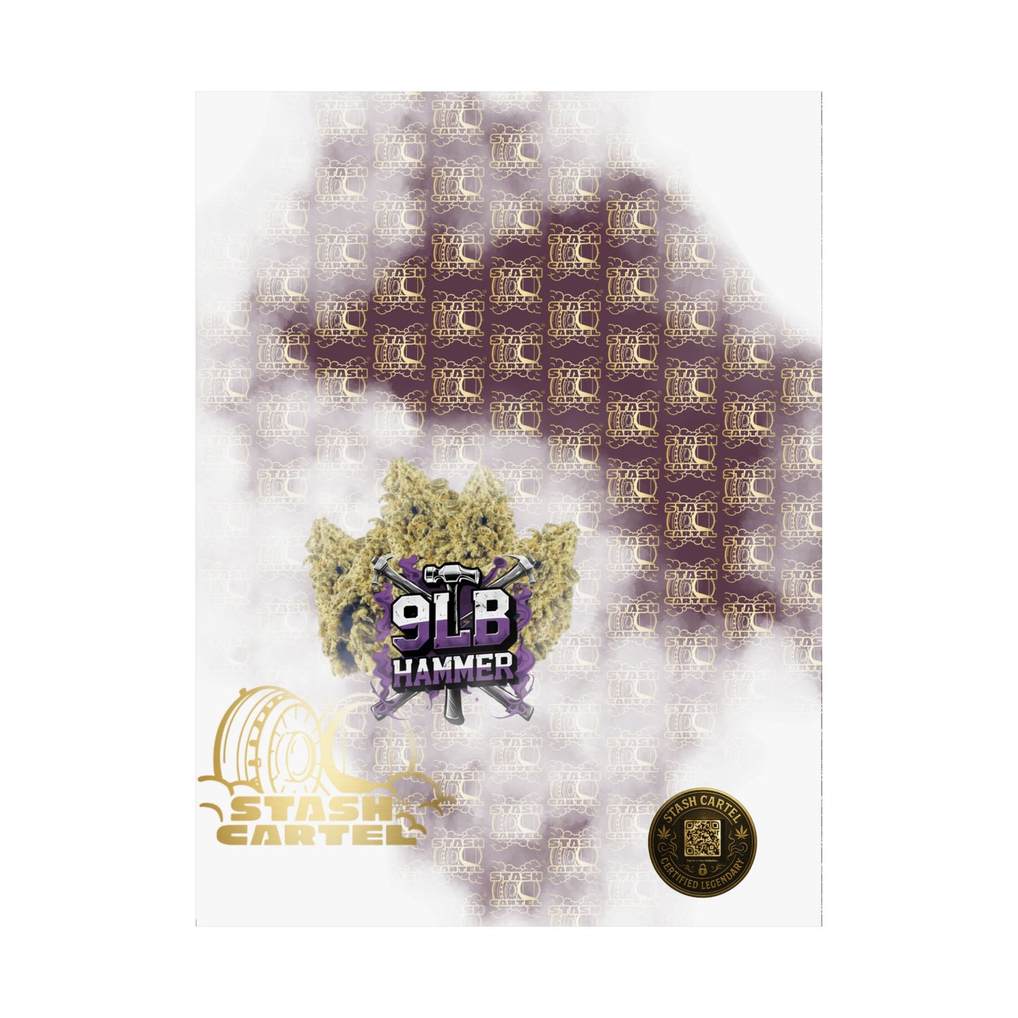🔨💤 Nine Pound Hammer Poster – Heavy Indica Wall Art with Grape & Lime Terps
