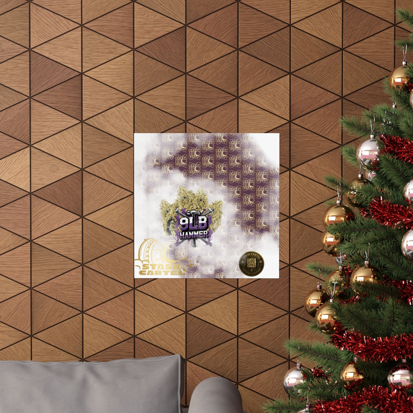 🔨💤 Nine Pound Hammer Poster – Heavy Indica Wall Art with Grape & Lime Terps