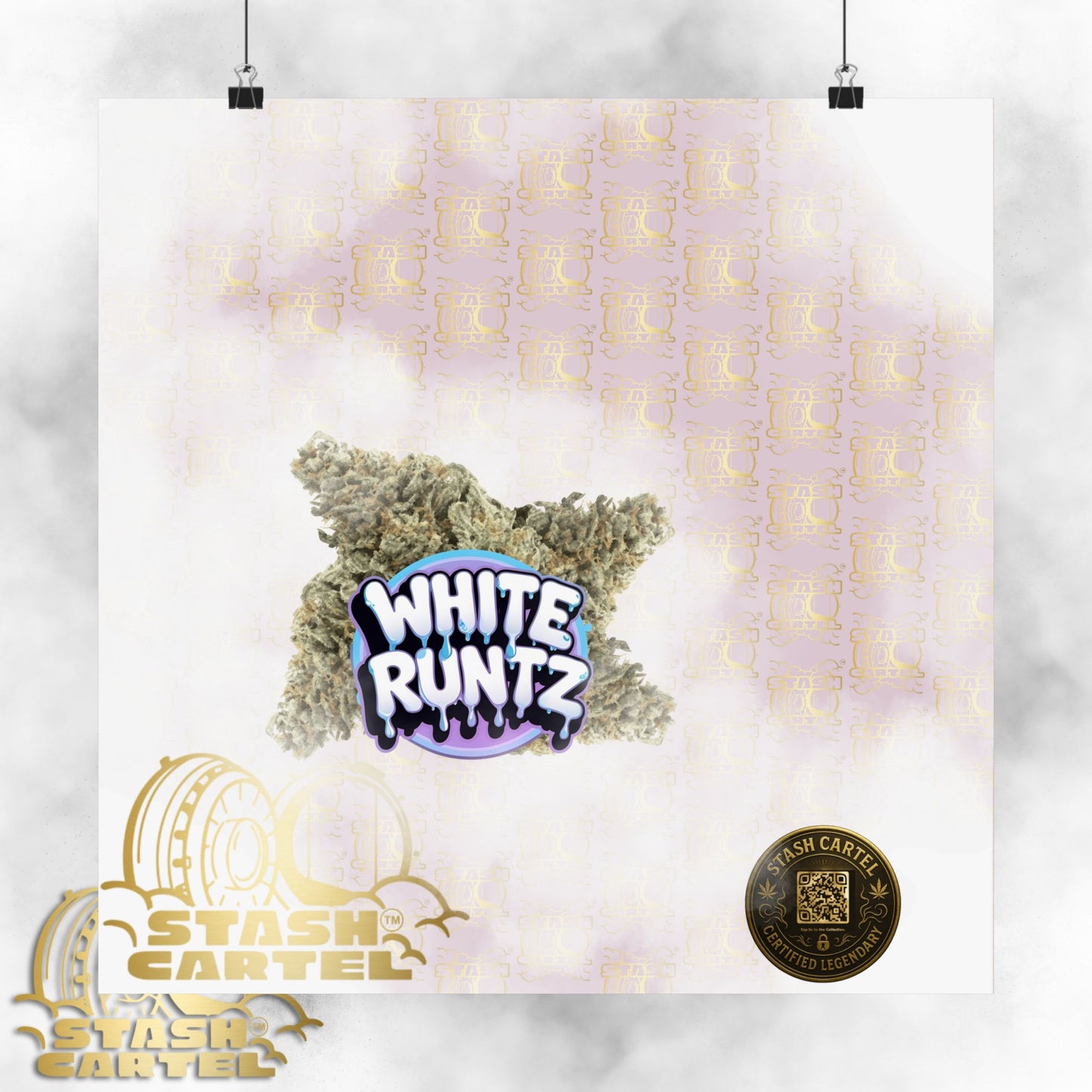 ❄️🎀 White Runtz Poster – Designer Candy Gas Hybrid Poster with Luxury Vibes