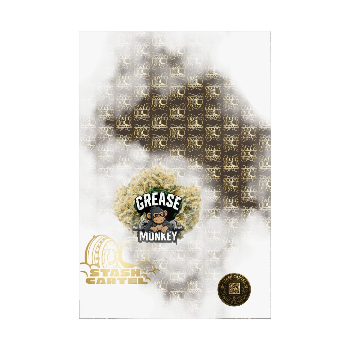 🧼🛠️ Grease Monkey Poster – Gassy Hybrid Wall Art with Full-Body Chill