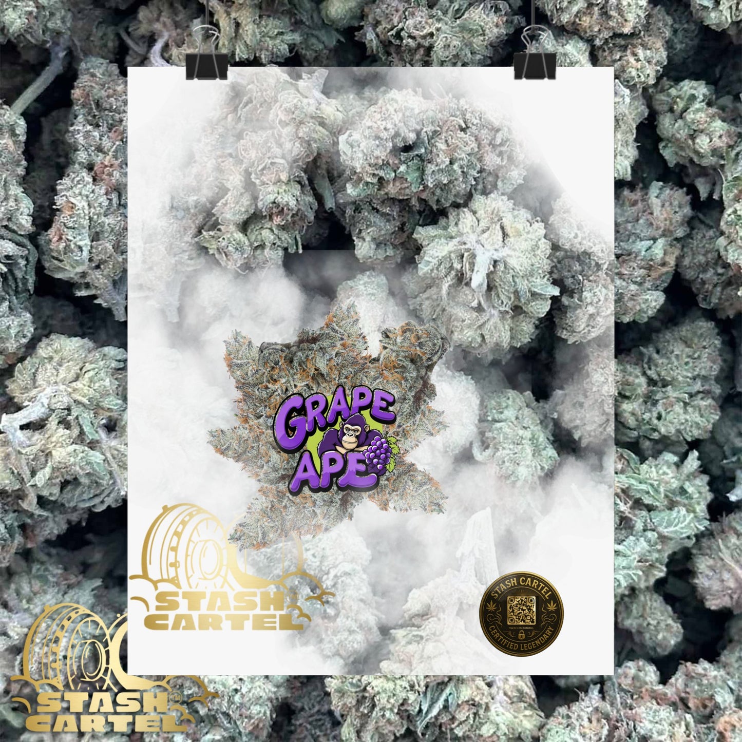 🍇 "Grape Ape" Poster – Deep Purple Cannabis Wall Print for Indica Lovers