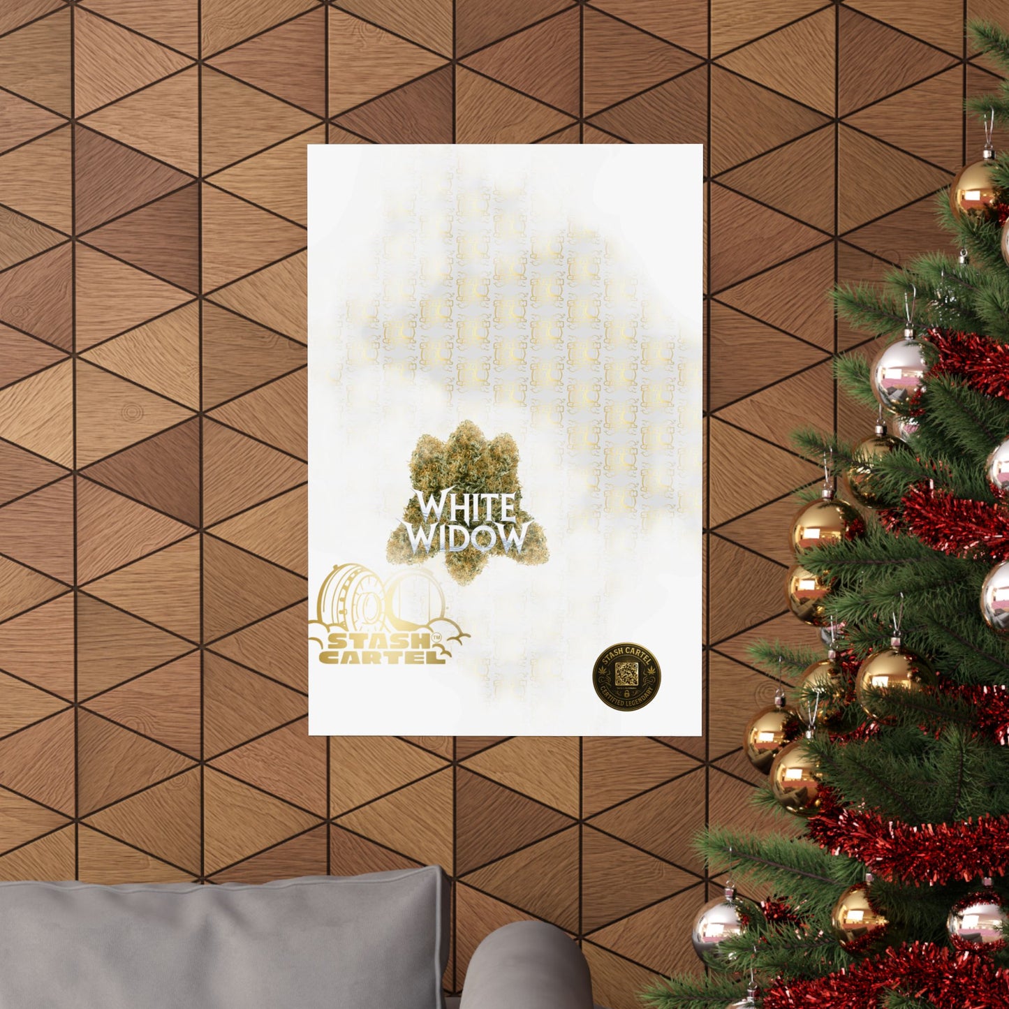 🕸️ "White Widow" Frosted Hybrid Legacy Poster – Classic Cannabis Wall Art