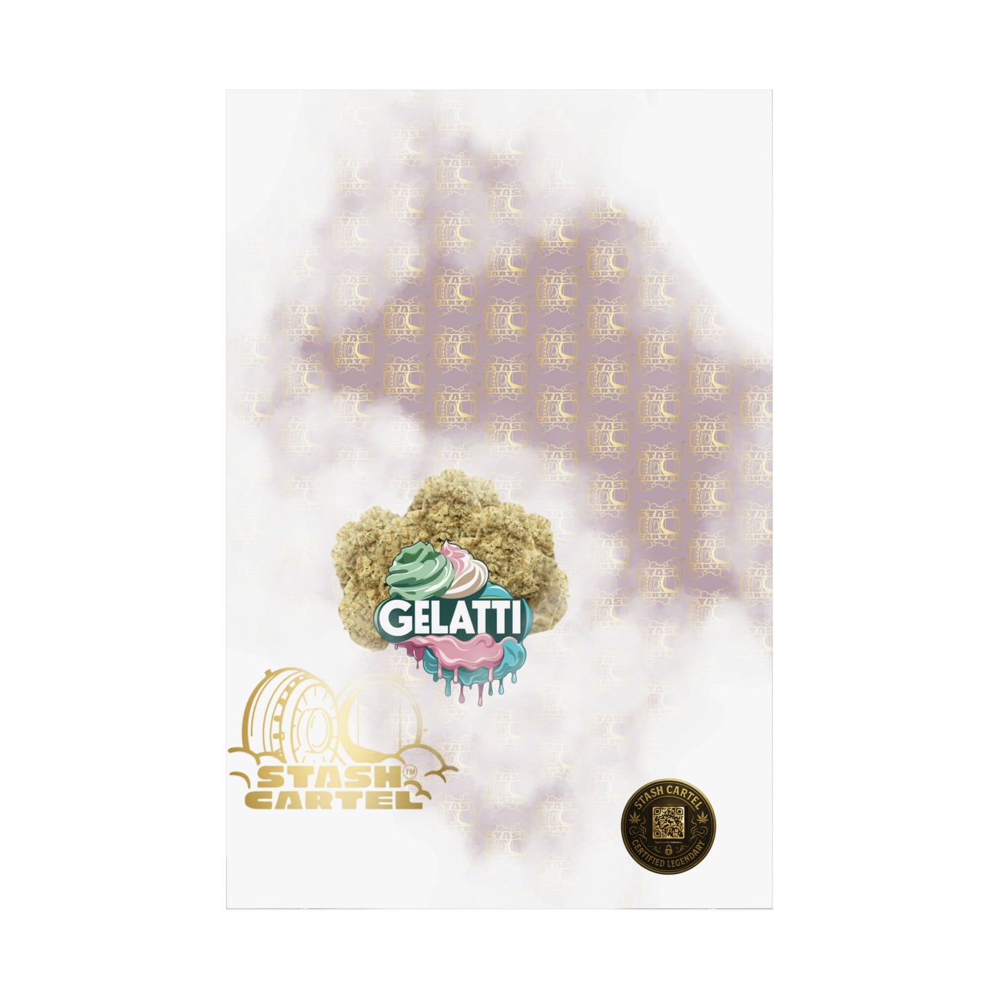 🍦🔥 Gelatti Poster – Bold Hybrid Art with Creamy Gelato & Biscotti Terps