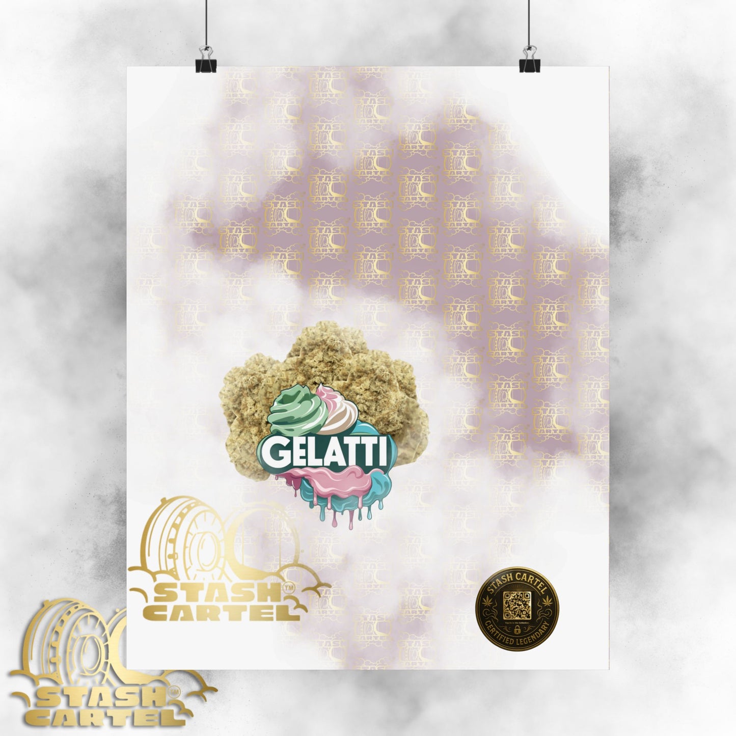🍦🔥 Gelatti Poster – Bold Hybrid Art with Creamy Gelato & Biscotti Terps
