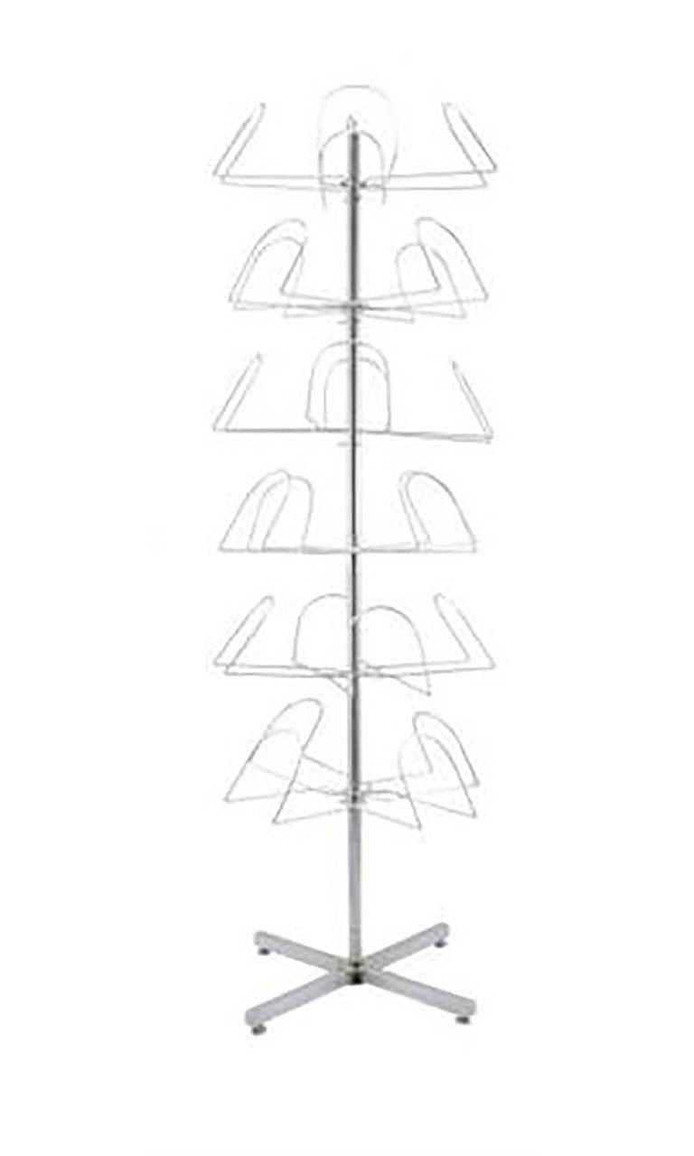 Stash Cartel Hat Display – 6-Tier Rotating Hat Rack (Zinc Finish)